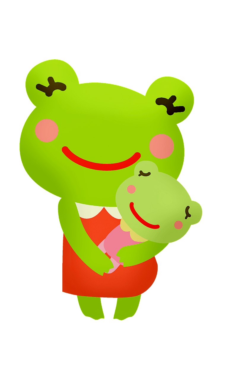 Frogs mother and baby