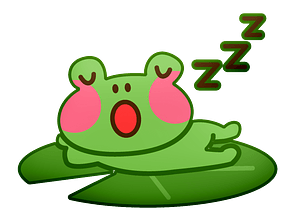 Frog sleeping on a leaf