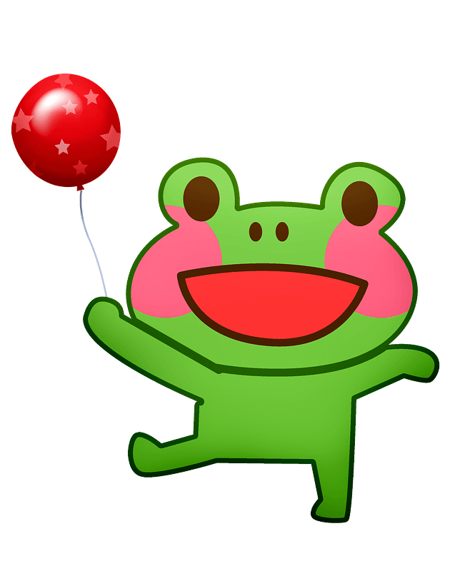 Frog with red balloon