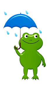 Frog with umbrella