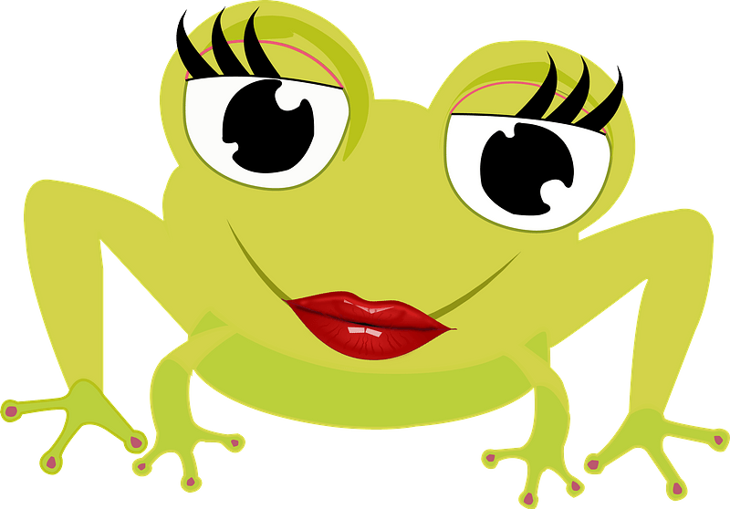 Cartoon female frog