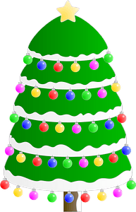 Christmas Tree with Ornaments and a Star