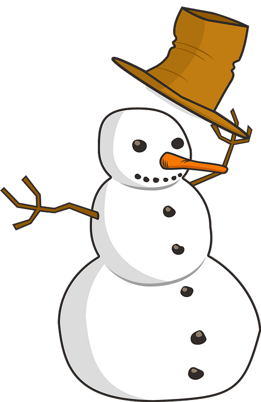 Snowman with tipping hat