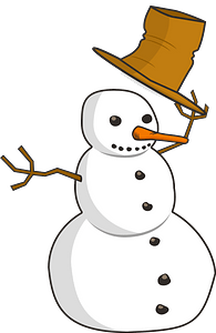 Snowman with tipping hat
