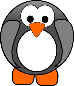 Round penguin with big eyes