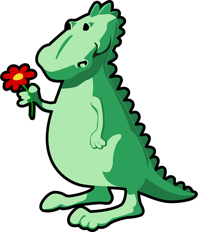 Dragon with flower