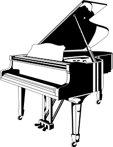 Grand Piano - Black and White