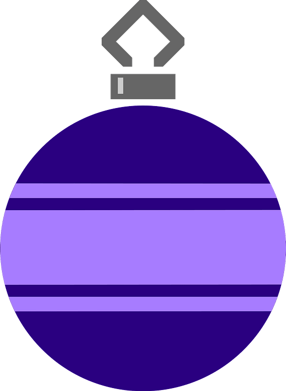 Simple Blue with Purple Stripe Christmas Ornament