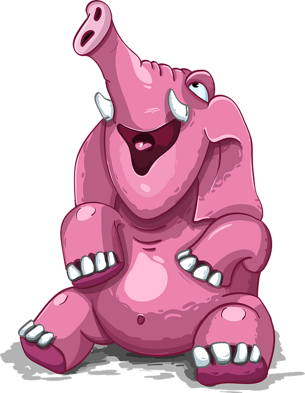 Happy pink elephant