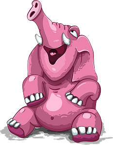 Happy pink elephant