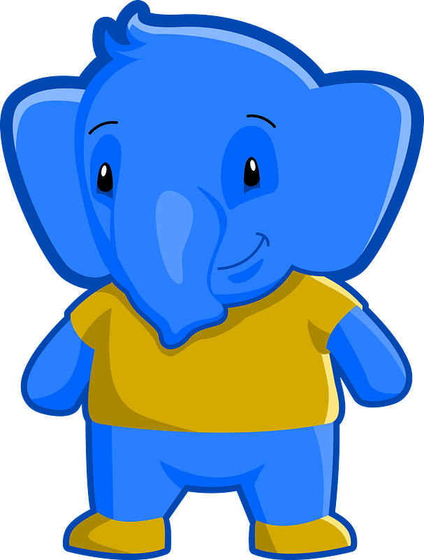 Cartoon elephant in T-shirt
