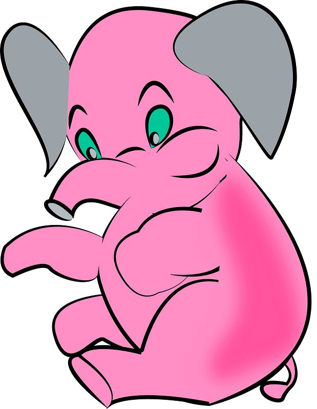 Pink baby elephant