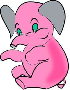 Pink baby elephant