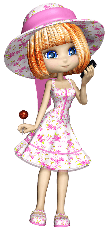 Fashionable cartoon girl