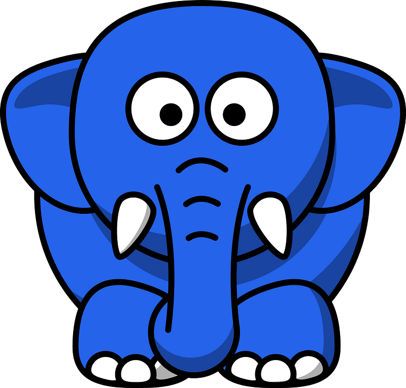 Blue cartoon elephant