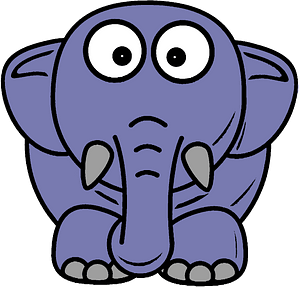 Purple cartoon elephant