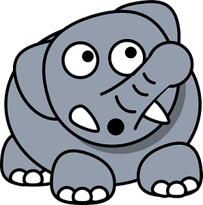 Worried cartoon elephant