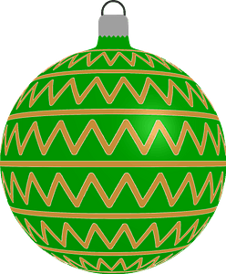 Simple Green with Zigzag Pattern Christmas Ornament