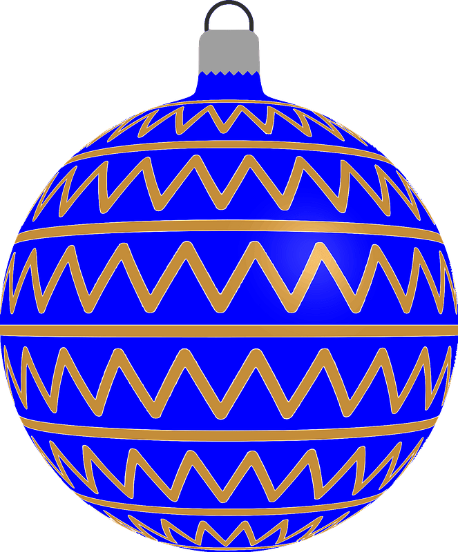 Simple Blue with Zigzag Pattern Christmas Ornament