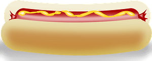 Hotdog in a Bun with Ketchup and Mustard