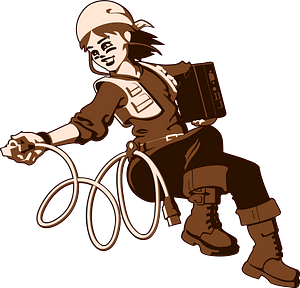 Girl with a notebook and network cable