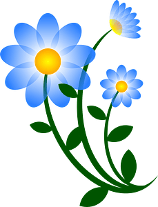 Blue flower motif