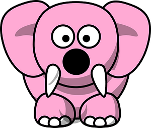 Pink cartoon elephant