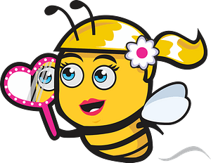Female bee with mirror