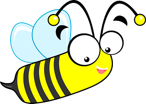 Flying cartoon bee