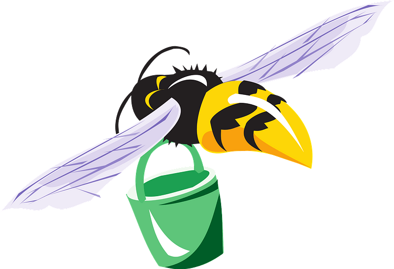 Bee with green bucket