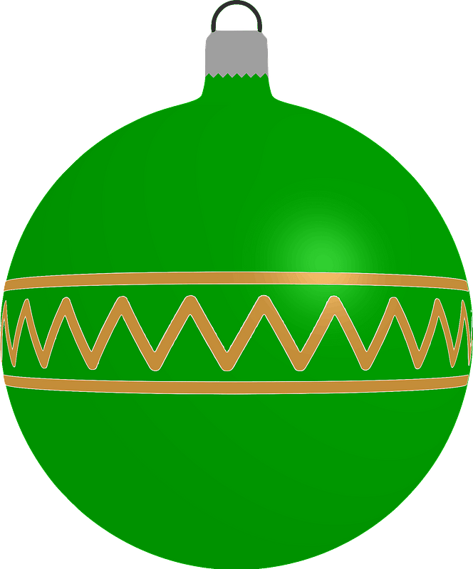 Simple Green with Zigzag Pattern Christmas Ornament