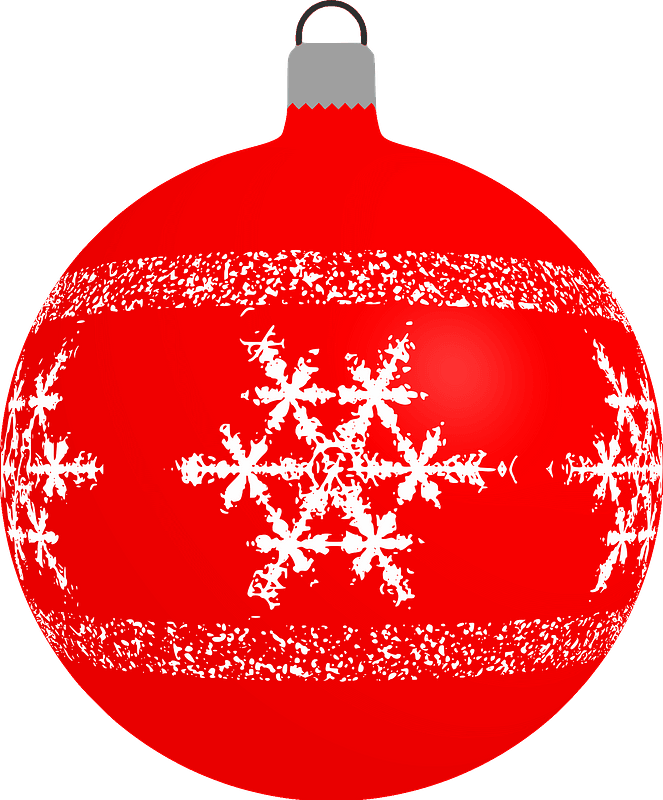 Simple Red with Snowflake Pattern Christmas Ornament