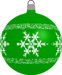 Simple Green with Snowflake Pattern Christmas Ornament