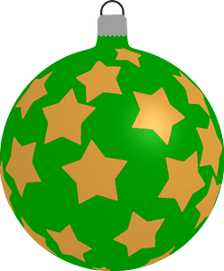 Simple Green with Gold Star Pattern Christmas Ornament