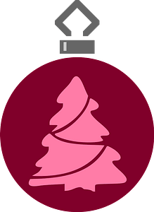 Simple Red with Christmas Tree Christmas Bulb