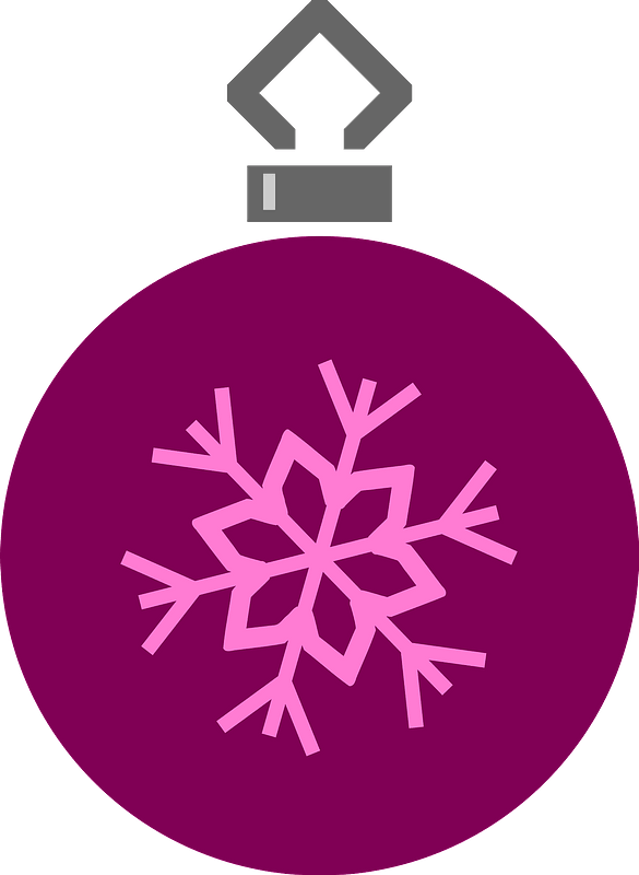 Simple Purple with Single Snowflake Christmas Ornament 