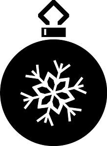 Simple Christmas Ornament - Black and White with Single Snowflake