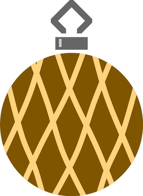 Simple Brown with Crosshatch Pattern Christmas Ornament 