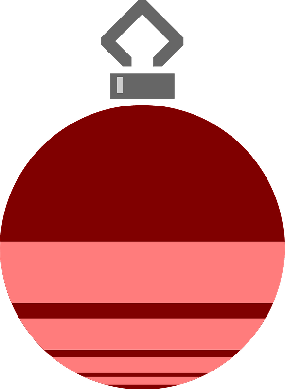 Simple Red Striped Christmas Ornament 