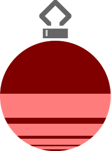 Simple Red Striped Christmas Ornament 