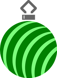 Simple Green Striped Christmas Ornament 