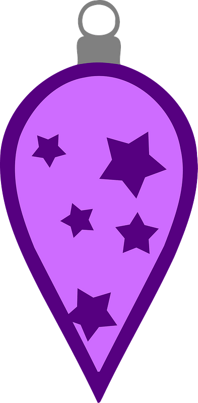 Simple Purple with Star Pattern Christmas Bulb