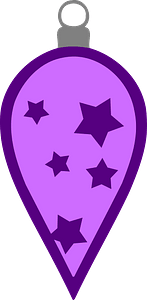 Simple Purple with Star Pattern Christmas Bulb
