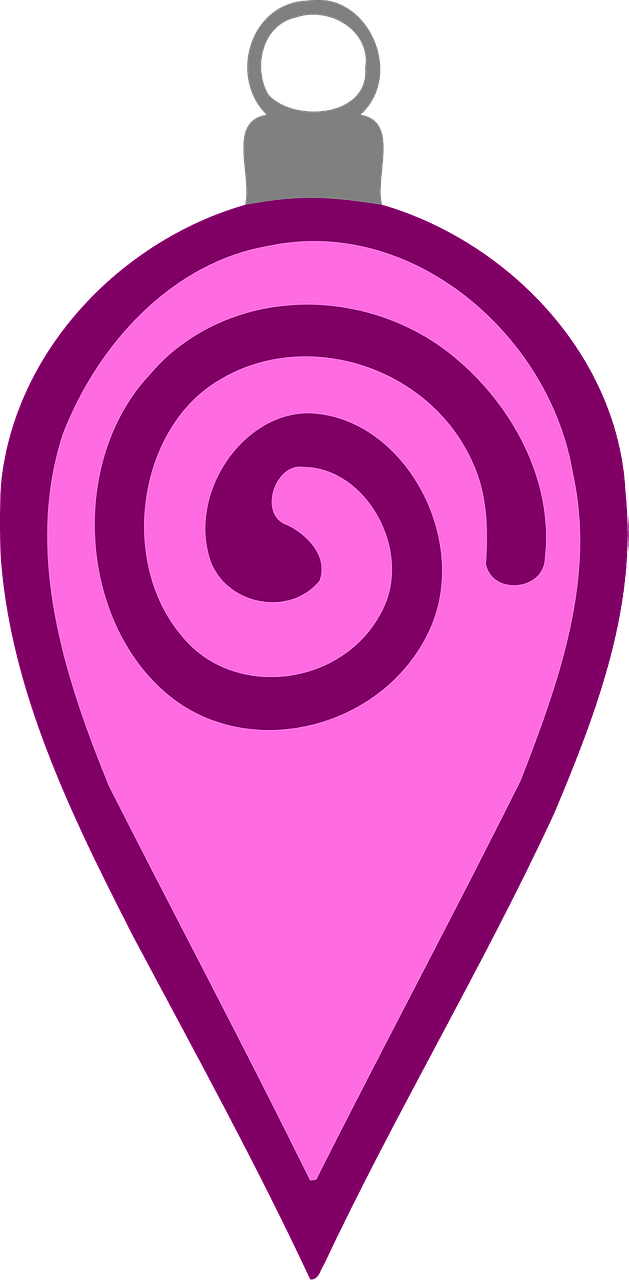 Simple Pink with Swirl Pattern Christmas Bulb 