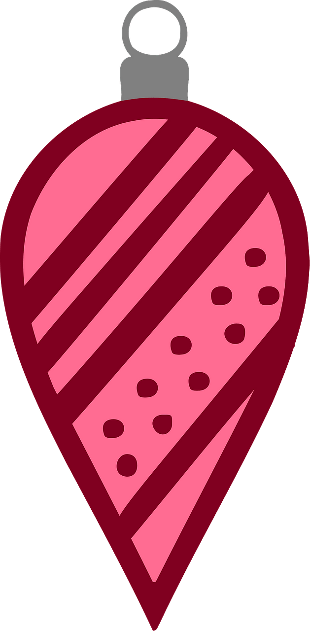 Simple Red Striped Christmas Bulb