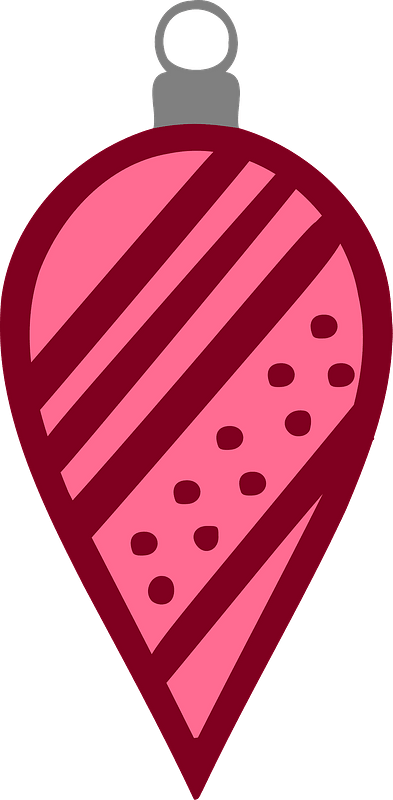 Simple Red Striped Christmas Bulb