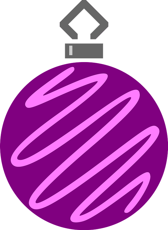 Simple Purple with Zigzag Christmas Ornament