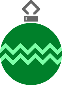 Simple Green Zigzag Pattern Christmas Ornament
