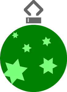Simple Green with Stars Christmas Ornament