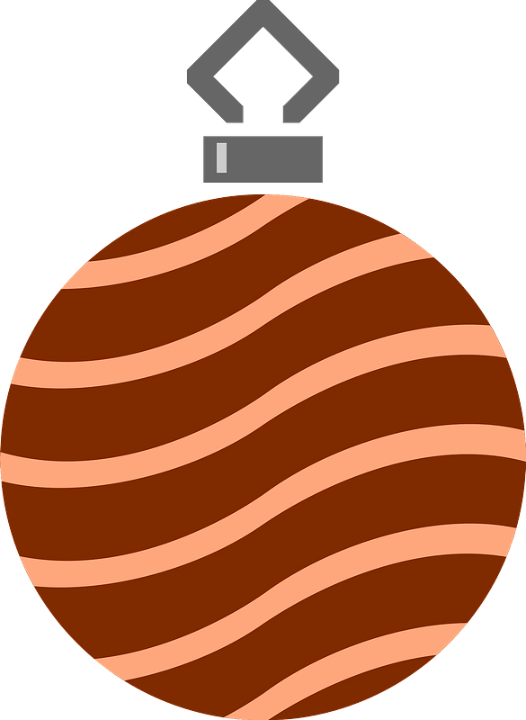 Simple Brown Striped Christmas Ornament